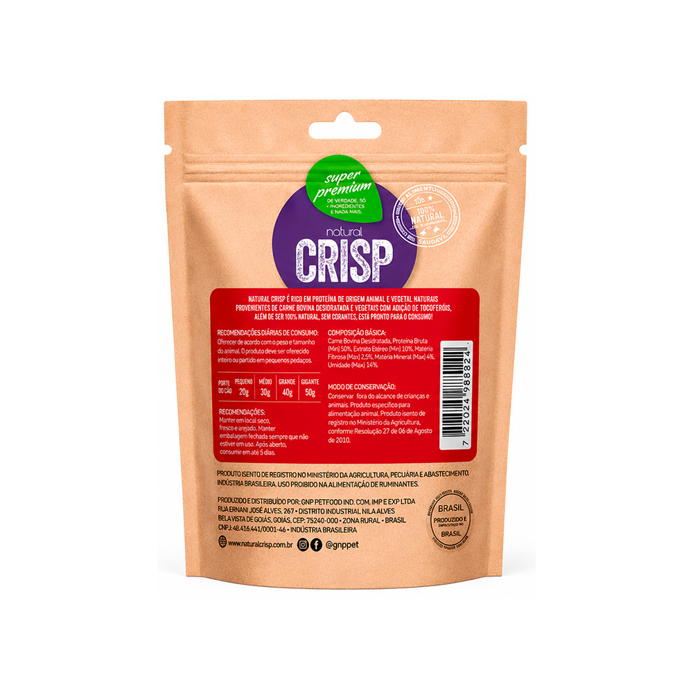 CHIPS DE CARNE COM BANANA 20G NATURAL CRI...