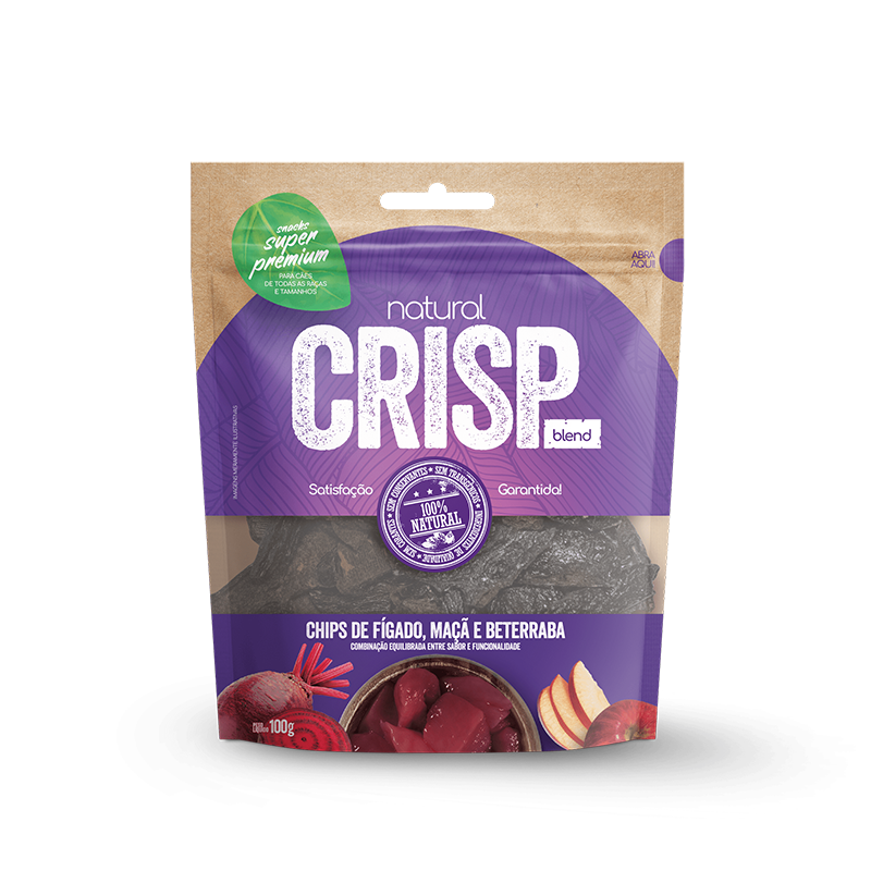 CHIPS DE FÍGADO, MAÇÃ E BETERRABA 100G NA...